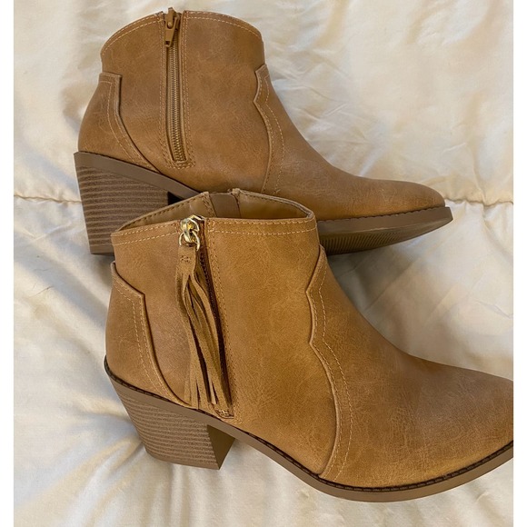 Soda Tan Ankle Booties - Picture 4 of 8
